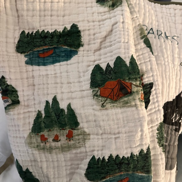 Green Cotton Muslin Big Kid Throw Quilt - Picture 4 of 5